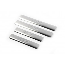 Накладки на пороги (Omsa, 4 шт, нержавейка) для Peugeot 308 2007-2013 гг