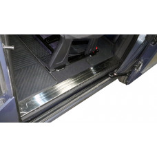 Накладки на внутренние пороги нержавейка OmsaLine 4 двери для Ford Custom 2013-2022 гг