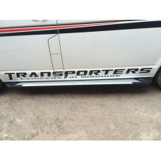 Бокові пороги Allmond Grey (2 шт., алюміній) Коротка база для Volkswagen T6 2015-2024 рр