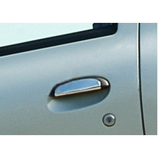 Хромированные Накладки на Ручки (Нержавейка) 4 шт, Carmos - Турецкая сталь для Renault Clio II 1998-2005 гг