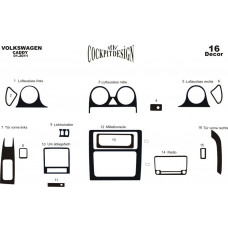 Накладки на Панель Приборов Карбон для Volkswagen Caddy 2010-2015 гг