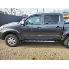 Бокові пороги Sunrise (2 шт., Алюміній) для Toyota Hilux 2006-2015 рр