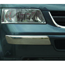 Углы из нержавеющей стали на передний бампер (2 шт.) Carmos - Турецкая Нержавеющая Сталь для Volkswagen T5 Transporter 2003-2010 гг