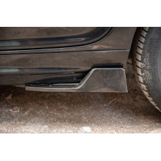 Універсальні Flap накладки на бокові пороги тип-D (2 шт, чорний глянець, ABS-пластик)