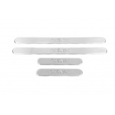 Накладки на пороги OmsaLine (4 шт, нержавейка) для Renault Scenic/Grand 2003-2009 гг