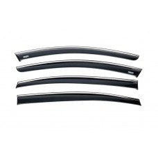 Ветровики с хромированным молдингом (4 шт, Niken) для Dacia Logan III 2020- гг