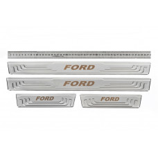 Універсальні накладки на пороги Ford V-2 (4 шт., нерж) для Ford
