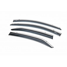 Ветровики с хромированным молдингом (4 шт, Niken) для Toyota Corolla 2013-2019 гг