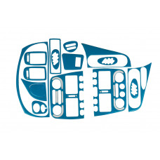 Накладки на панель (синій колір) для Fiat Siena 1996-2016 рр