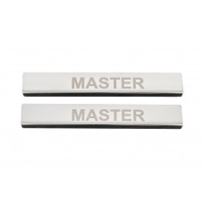 Накладки на пороги V4 (2 шт, нержавейка) для Renault Master 2011-2023 гг