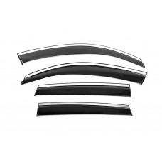 Ветровики с хромированным молдингом Niken Luxury (4 шт) для Ауди Q5 2008-2017 гг