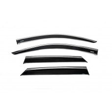 Ветровики с хромированным молдингом (4 шт., Niken) для Volkswagen T-Roc 2017-2025 гг