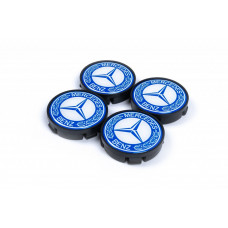 Колпачки на диски 55,5мм/57мм без кольца (4 шт, синие) для Тюнинг Mercedes