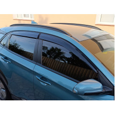 Ветровики на окна (4 шт., Sunplex Sport) для Hyundai Kona 2017-2023 гг