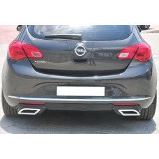 Задній дифузор DPT (2012-2015, HB, чорний глянець) для Opel Astra J рр