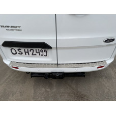 Накладка на задний бампер Carmos нержавейка для Ford Custom 2013-2022 гг