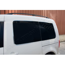 Хромированные окантовки задних стекол (12 шт, нержавейка) для Volkswagen Caddy 2010-2015 гг