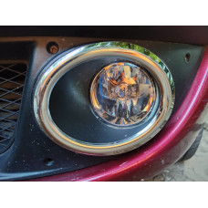 Накладки на противотуманные фары (2 шт., нержавейка) OmsaLine - Итальянская Нержавейка для Fiat Doblo I 2005-2010 гг