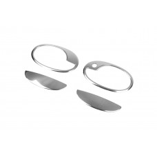 Хромированные Накладки на Ручки с Обводкой (2 двери, Нержавейка) для Opel Combo 2002-2012 гг