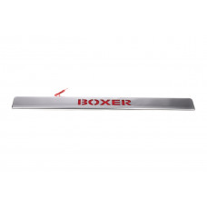 Хромированная планка над номером с красным LED (нержавейка) для Peugeot Boxer 2006-2025 гг