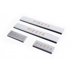 Накладки на пороги нержавейка Carmos V1 (4 шт) для Ford Fiesta 2002-2008 гг