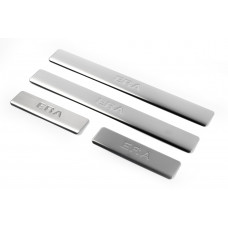 Накладки на пороги OmsaLine (4 шт, нержавейка) для Hyundai Accent 2006-2010 гг