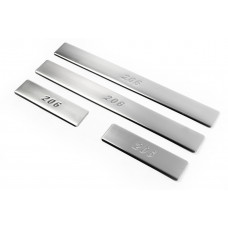 Накладки на пороги OmsaLine нержавейка Передние и задние для Peugeot 206 1998-2024 гг