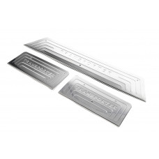 Накладки на внутренние пороги из нержавейки (OmsaLine) 4 двери, OmsaLine - Итальянская Нержавейка для Volkswagen T5 Transporter 2003-2010 гг