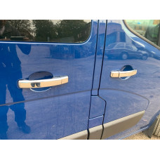 Накладки на ручки (4 шт) 2 отверстия, Carmos - Турецкая сталь для Opel Vivaro 2015-2019 гг