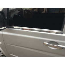 Молдинги на окна Нержавеющая сталь (2 шт.) OmsaLine - Итальянская Нержавейка для Mercedes Viano 2004-2014 гг