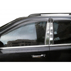 Хромированные Накладки на Дверные Стойки (8 шт, Нерж) для Kia Sorento II XM 2009-2014 гг