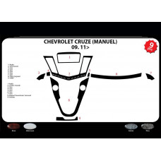 Накладки на панель (Механика) Карбон для Chevrolet Cruze 2009-2015 гг