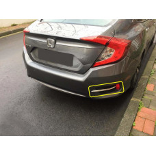 Накладки на задние противотуманные фары (2 шт., нержавейка) для Honda Civic Sedan X 2016-2021 гг