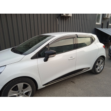 Ветровики с хромированным молдингом (4 шт., Sunplex Chrome) для Renault Clio V 2019- гг