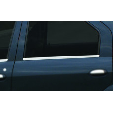 Окантовка окон нержавейка (4 шт) Carmos - Турецкая Нержавеющая Сталь для Dacia Logan I 2005-2008 гг