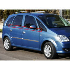 Наружные молдинги окон нержавейка (4 шт) для Opel Meriva 2002-2010 гг