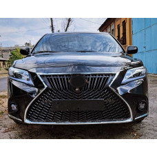 Передний бампер в сборе (рестайлинг, стиль Lexus V2) для Toyota Camry 2006-2011 гг