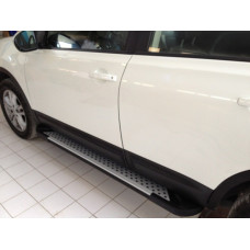 Боковые пороги Allmond Grey (2 шт., алюм.) для Nissan Qashqai 2007-2010 гг