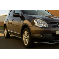 Боковые Двойные Трубы (2 шт., Нержавейка) для Nissan Qashqai 2007-2010 гг