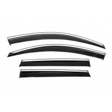 Ветровики с хромированным молдингом Niken Luxury (2018-2022, 4 шт) для Skoda Karoq 2018- гг