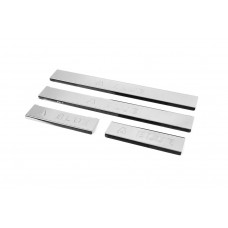 Накладки на пороги Carmos Blue V2 (4 шт, нержавейка) для Hyundai Accent 2011-2017 гг