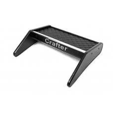 Полка на панель (Черная с черной строчкой) для Volkswagen Crafter 2006-2016 гг