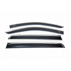 Ветровики с хромированным молдингом (4 шт, Niken) для Renault Lodgy 2013-2022 гг