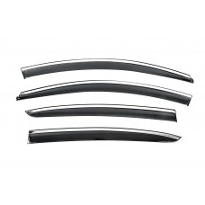 Ветровики с хромированным молдингом Niken Luxury (SD, 4 шт) для Renault Megane IV 2016-2025 гг