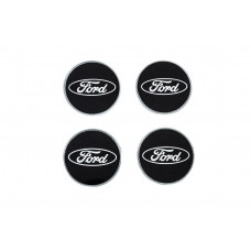 Ковпачки на диски 54.5/50мм чорні (4 шт) для Ford
