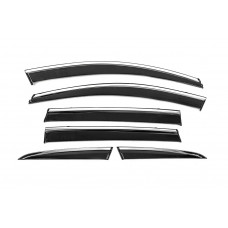 Вітровики з хромованим молдингом Niken Luxury (6 шт) для Honda CRV 2017-2022 рр