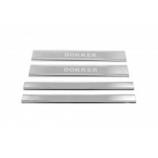 Накладки на пороги Carmos V2 (4 шт, нерж) для Dacia Dokker 2013-2022 рр