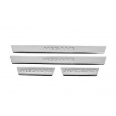 Накладки на пороги нержавейка Carmos V2 (4 шт) для Renault Megane IV 2016-2025 гг