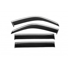 Ветровики с хромированным молдингом Niken Luxury (4 шт) для Toyota Land Cruiser 100 1998-2007 гг