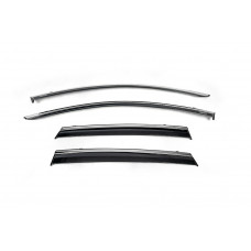 Ветровики с хромированным молдингом (4 шт, Niken) для Renault Clio V 2019- гг